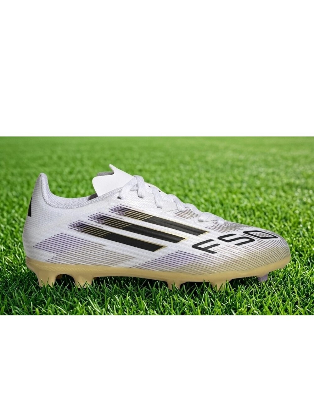 $150 Adidas Youth F50 Elite FG Soccer Cleats White Purple Gold